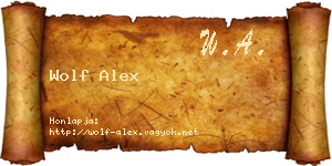 Wolf Alex névjegykártya
